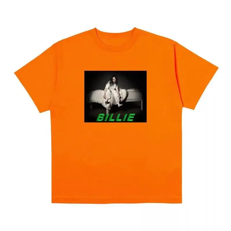 100% Algodón Billie Eilish Cartel Impreso De Manga Corta De 100% Algodón Billie Eilish Cartel Impreso De Manga Corta De