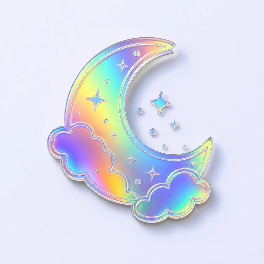 Holographic Rainbow Acrylic Fridge Magnet