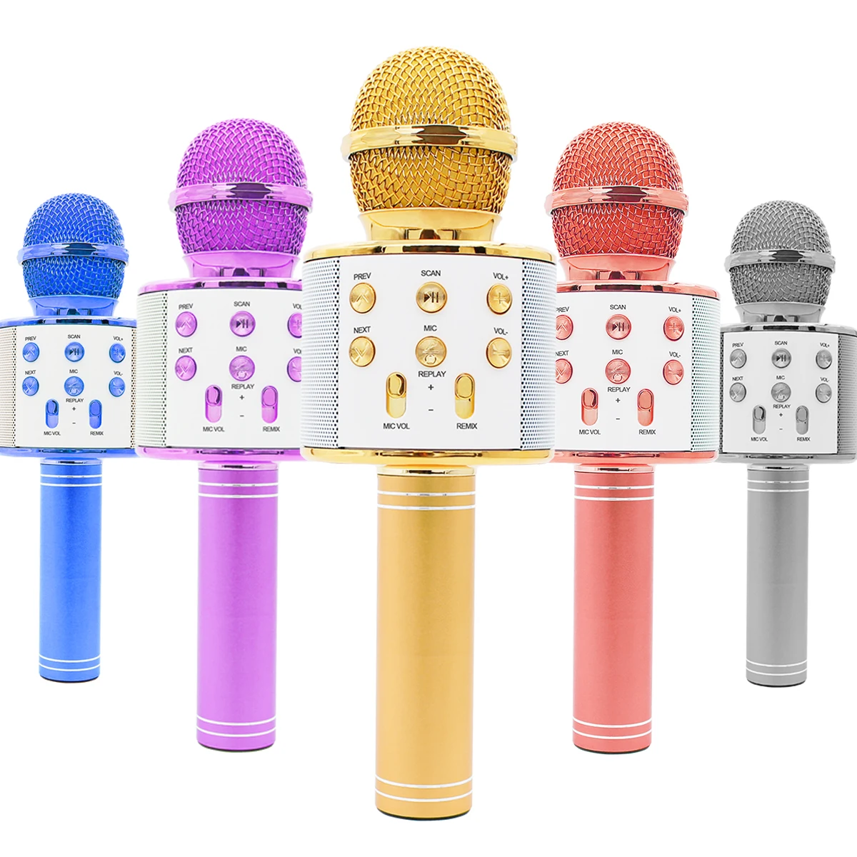 

Best WS-858L Wireless Karaoke Microphone With Speaker For Kids USB BT Mic Portable Handheld KTV Children Sing Mike