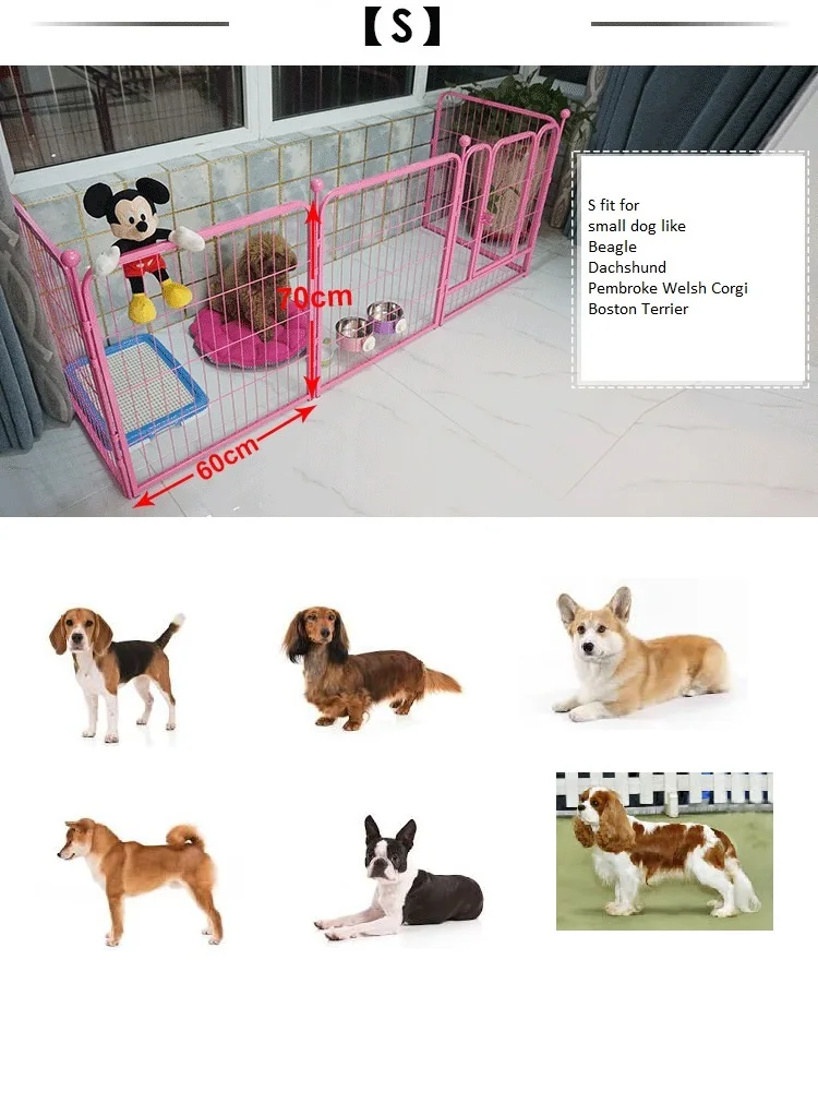 5 Sizes Galvanized Iron 6-panels Heavy Duty Playpen Dog Outdoor Play Pen 170105