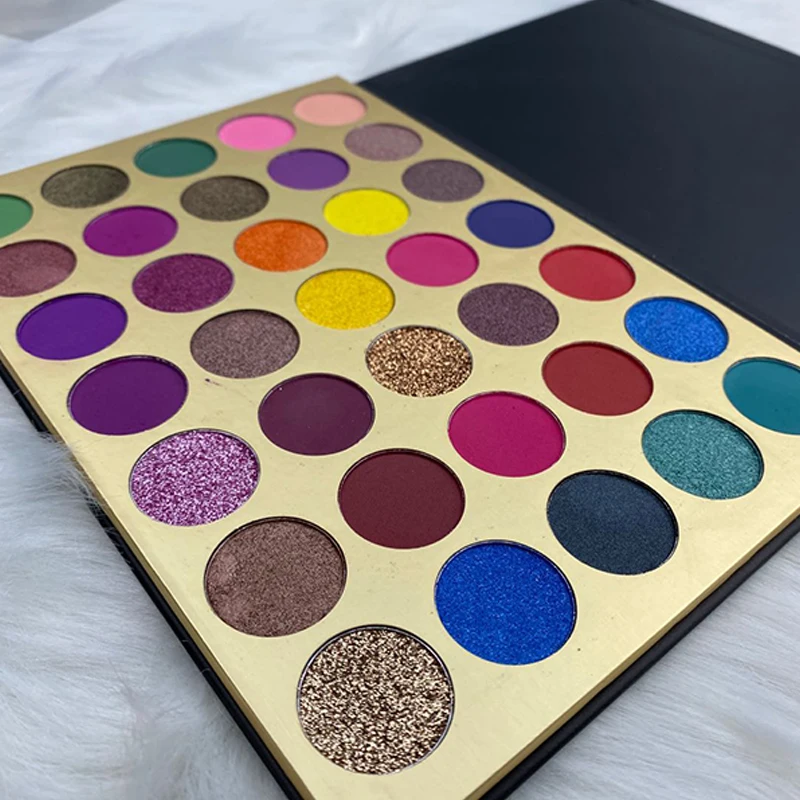 

35 colors eyeshadow palette matte shimmer glitter eyeshadow palette private label with low MOQ