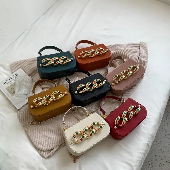 

Wholesale Factory Popular Colorful Chain Purse Women Luxury Small Hand Bags Girls Box Purses For Ladies