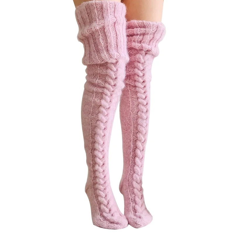 

Winter leg warmers thigh high socks over the knee knitted slouch socks for women, Black, red, beige, gray, dark gray, pink