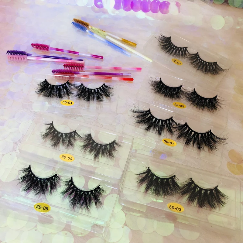 
New Arrival 3D mink eyelashes 27 Mm 5D Mink Eyelashes Lashes with Private Label box 