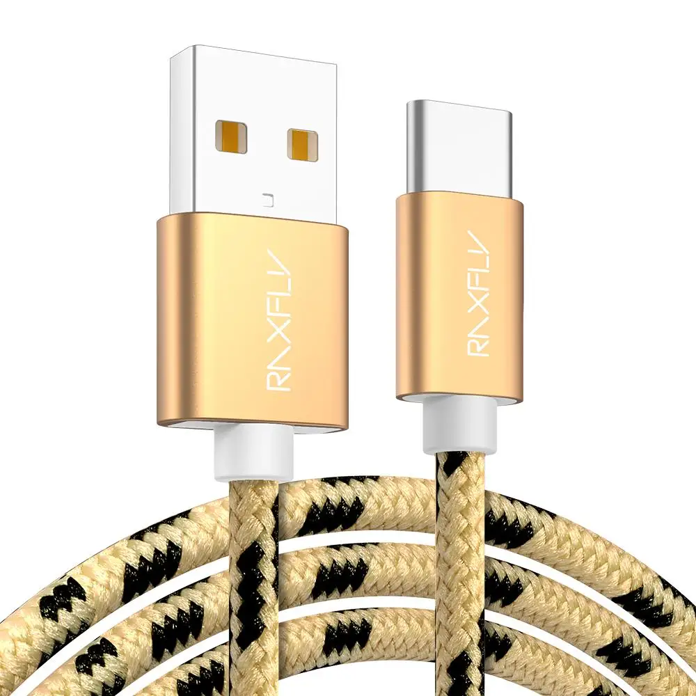 

Free Shipping 1 Sample OK RAXFLY Manufacturer Data Sync Phone Charge Nylon Braided Short Usb Type C Charging Cable