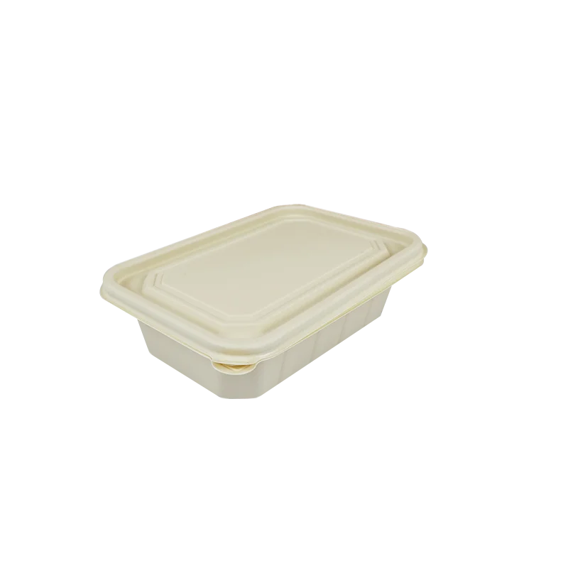 

2021 500ml Corn Starch Biodegradable Disposable Tableware Takeout Container Food Box, Customized color