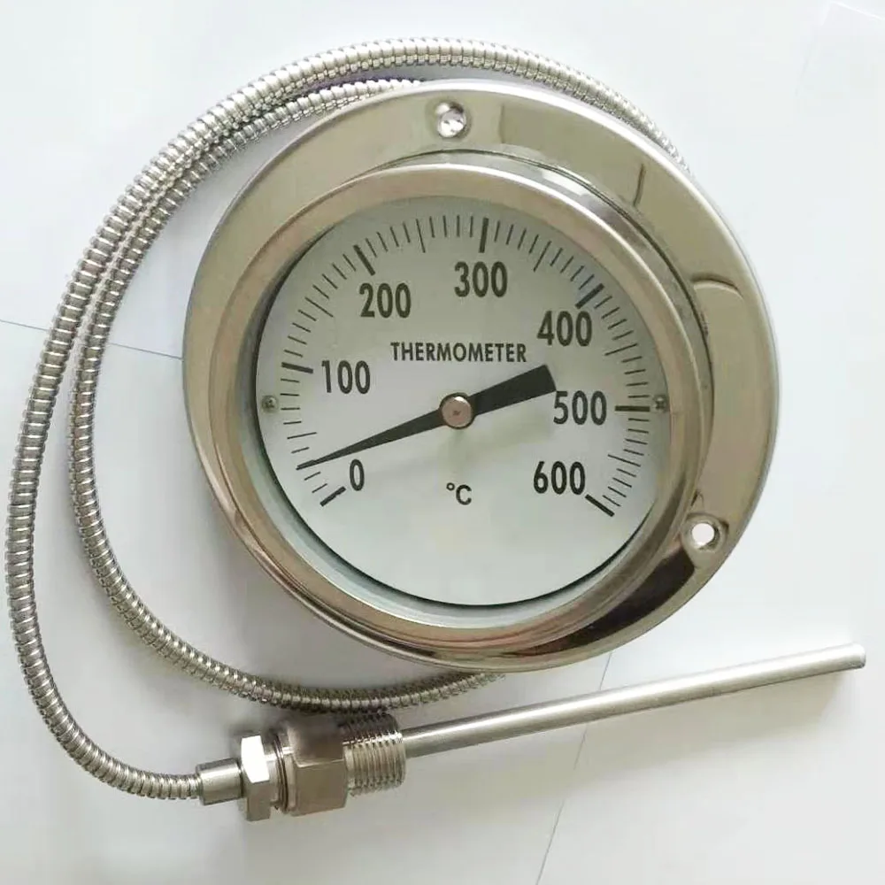 防水充油压力式温度计刻度盘压力表，定制探头和电缆