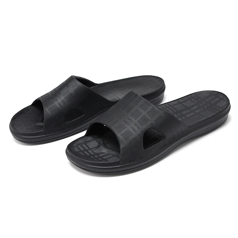 

Cheap Men's Bathroom Shower Non Slip Slides Home Flat Sandals Slippers Sleeping Practical Comfortable Slippers Slides, Black,white,navy,grey