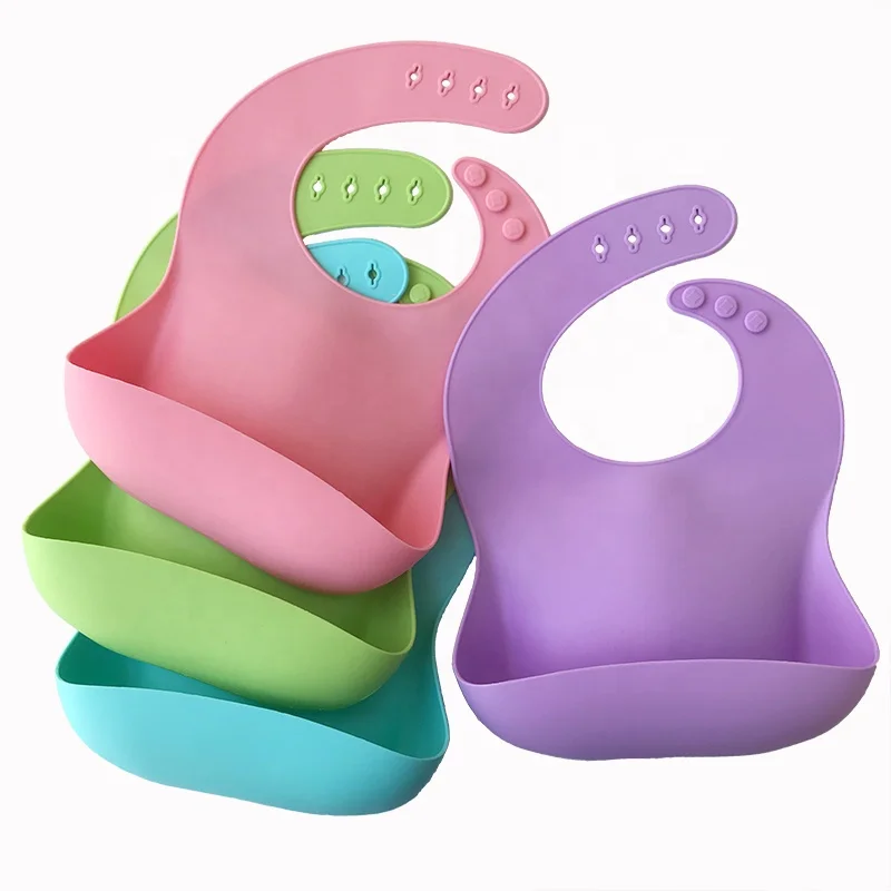 

Waterproof Silicone Baby Bib High Quality Eco-Friendly Infant Silicone Bibs Led-Weaning Bebe Bibs