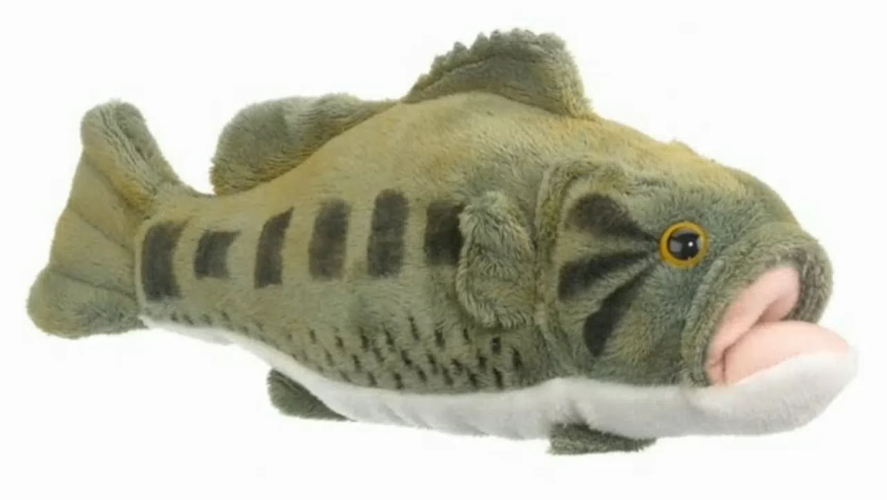 stuffed bass fish toy