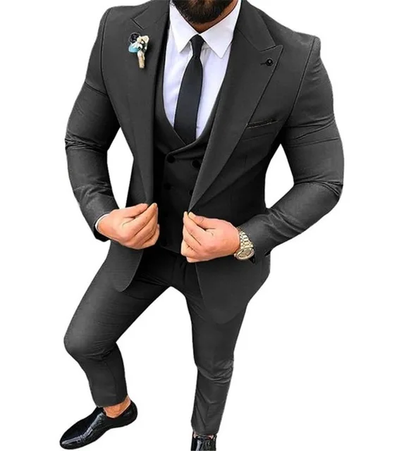 

Italian Suits Men 3 Pieces Men Suit Groomsmen Blazer