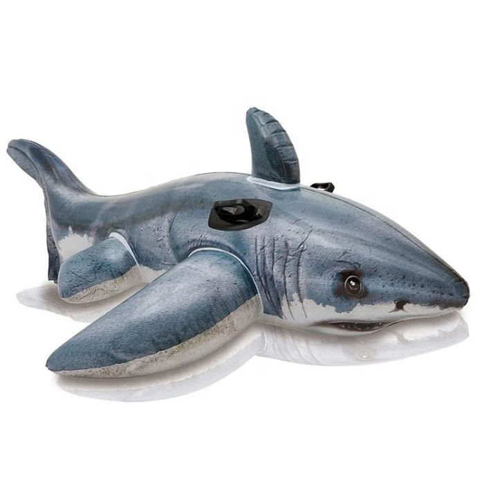

Summer Ride On Water Inflatable PVC Toy Pool Shark For Adults Children, Gray