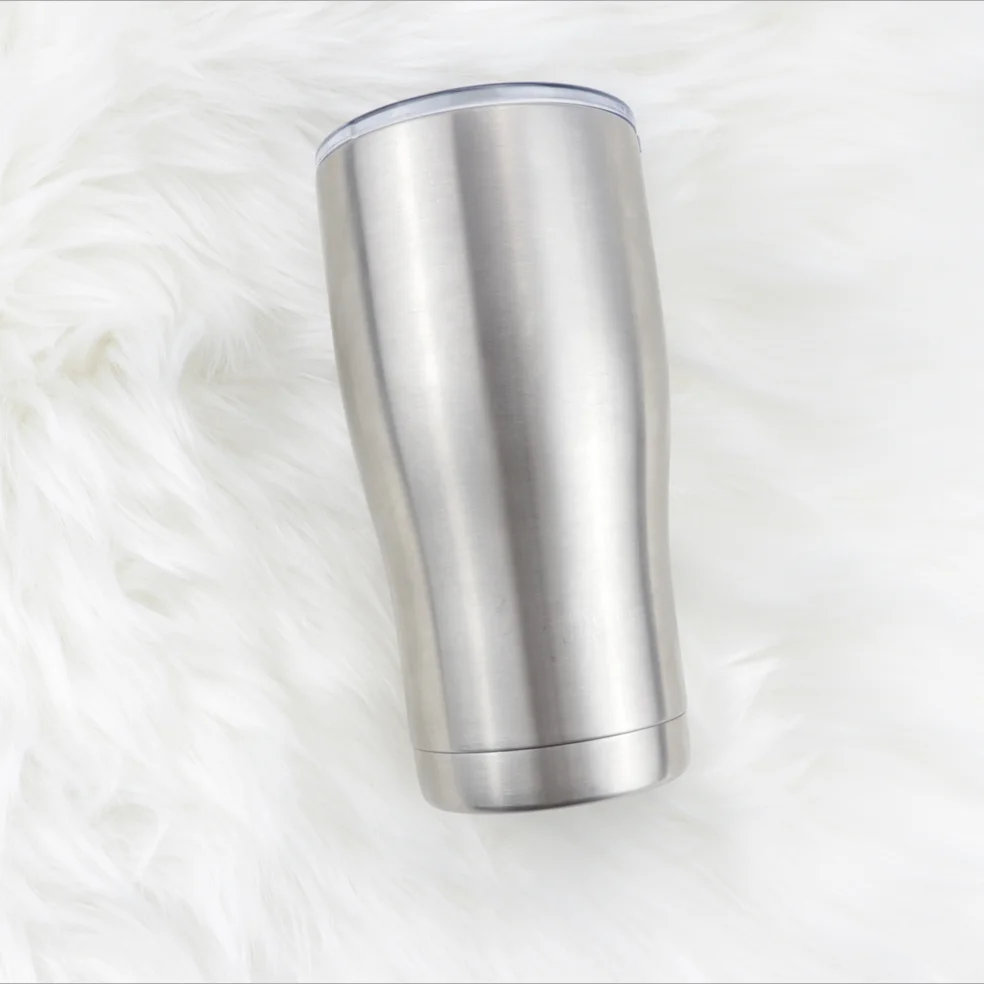 

Free Shipping In USA 20oz Modern Curve Tumbler Stainless Steel Double Wall Insulation Wine Drinking Waist Shape Mug Travel