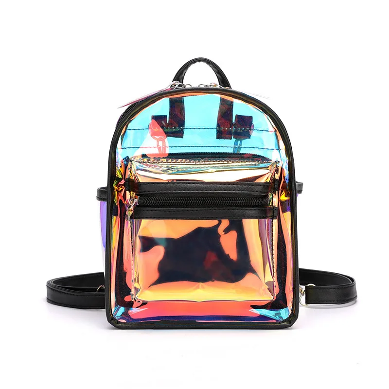

OB013 2021 New sell waterproof laser jelly backpacks pvc clear transparent small jelly backpack bags, 3 colors