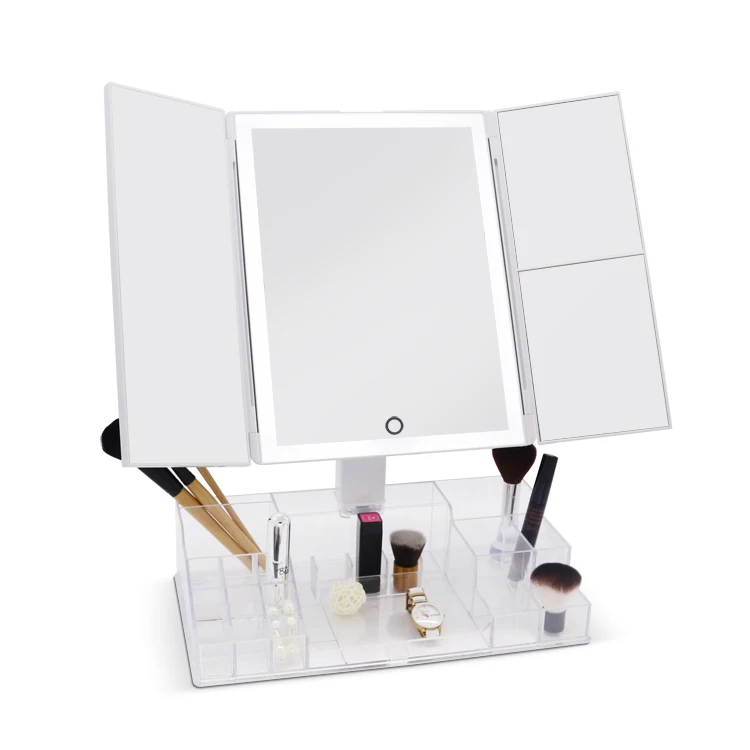 

2020 new design led makeup mirror with light and storage