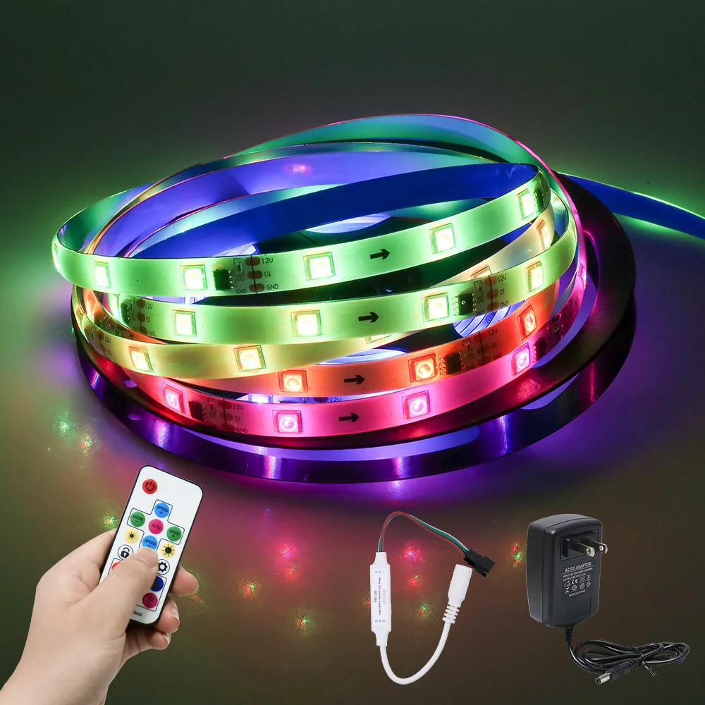 

LED Lamp With Remote Luces LED 5050 RGB Strip Light TV Lights Ws2811 Pcb Smart Strip Lights