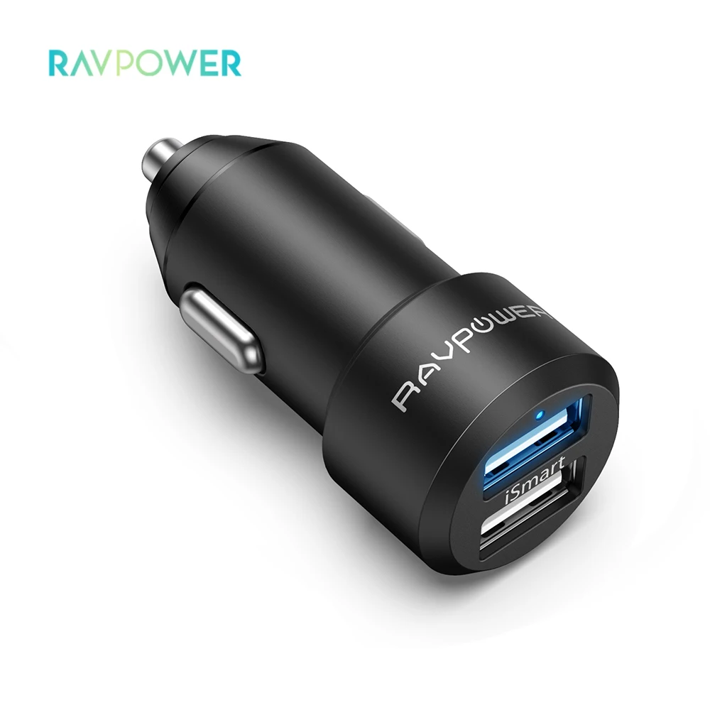 

RAVPower RP-VC017 24W Dual Port Mini USB Car Charger+PE bag Phone Chargers Car Charger