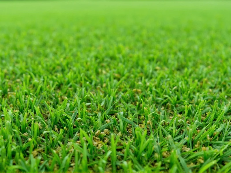 Close-up of synthetic putting green turf fibers