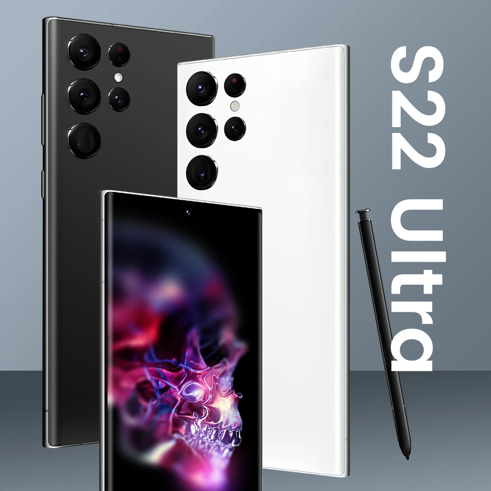 

New Arrival S22 Ultra Global Version 7.2 inch Full Screen 16+512GB Android 5G Smartphone Dual SIM Original Unlocked Mobile Phone, Black/white