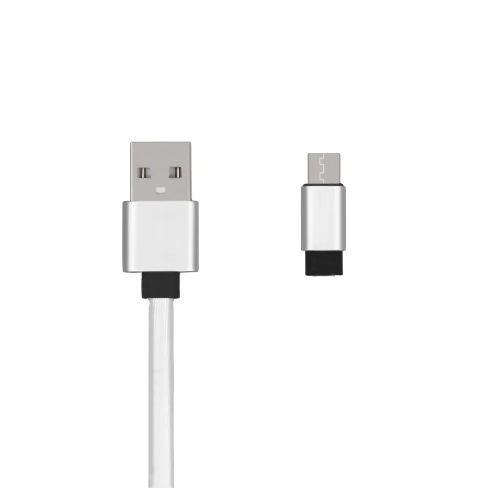 

White TPE aluminum alloy flat noodles USB micro 5pin data cable
