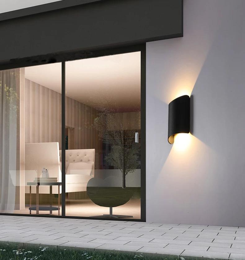 10W led outdoor wall lamp stylish simple irregular garden wall lamp waterproof double head wall lamp