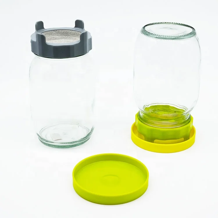 Self-Supporting Sprouting Set Accessories 86mm Plastic Green Tray with Stainless Steel Mesh and Green Plastic Tray