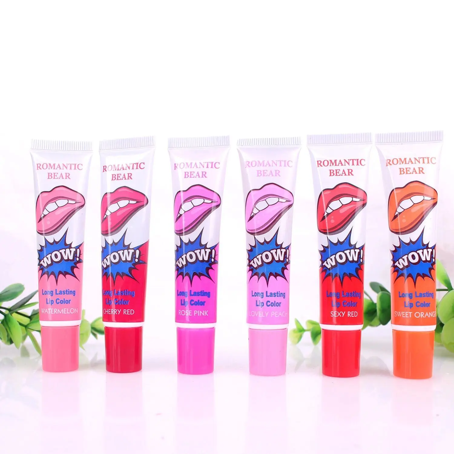 

Waterproof Magic Color Lip Gloss Peel Off Mask Long Lasting Tint Stain Tattoo lip gloss tubes with label, 6colors