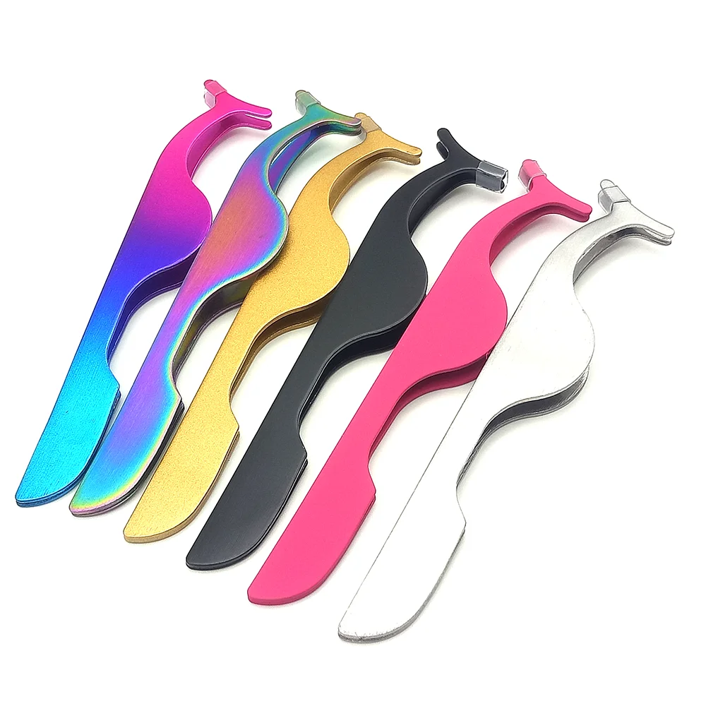 

New Arrived Charme Beauty Stainless Steel Colorful Eyelash Applicator Tweezers, Colors