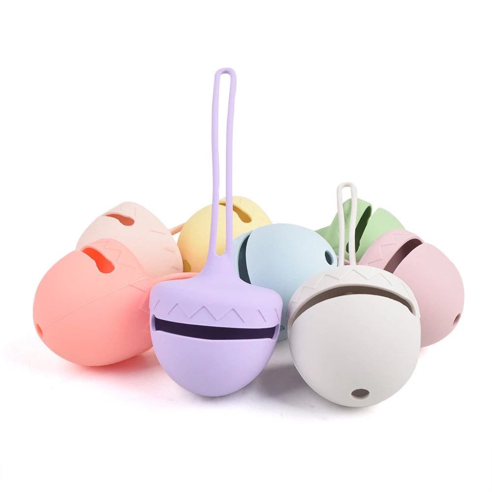 

M1 New Cartoon Acorn Baby Pacifier Chain Cartoon Silicon Bag Shape Soft Flexible Silicone Pacifier Holder Case For Baby Pacifier