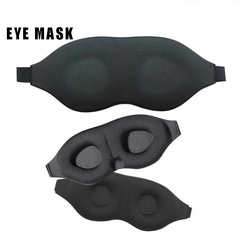 

Custom 3D Contoured No Pressure Blindfold Night Sleeping Mask With Nose Pad, Black