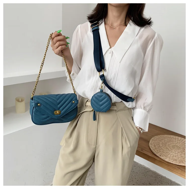 

H081 High Quality Quilted Faux Leather Purses Solid Color Ladies Handbags Purses and Handbags, Multicolor