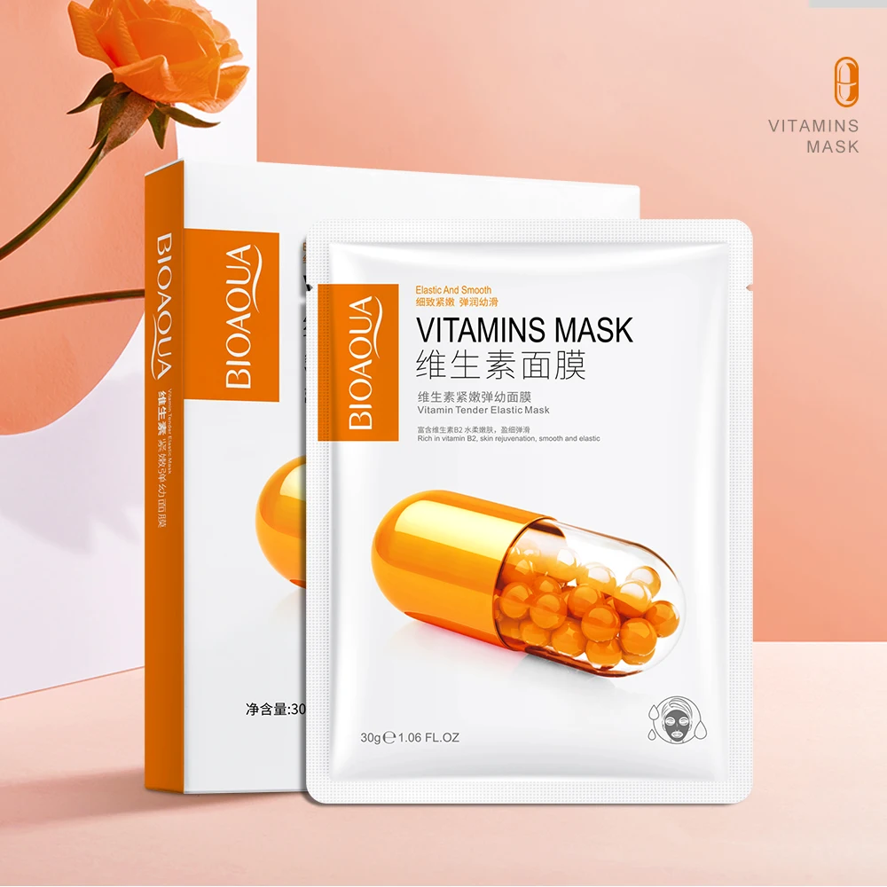 

BIOAQUA 5pcs vitamin mask not greasy hydrating firming make skin tender smoothing wholesale facial beauty mask