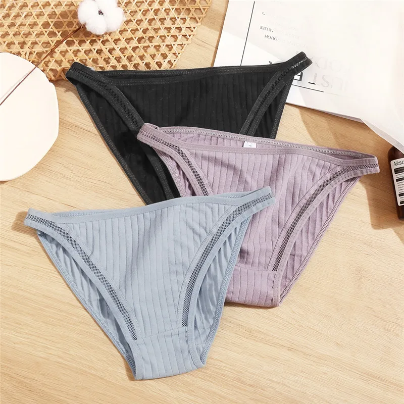 

FINETOO Cheap Price 2021 New Women Sexy Low-Rise Briefs for Female Cotton Panties Ladies Comfortable T-Back G-String
