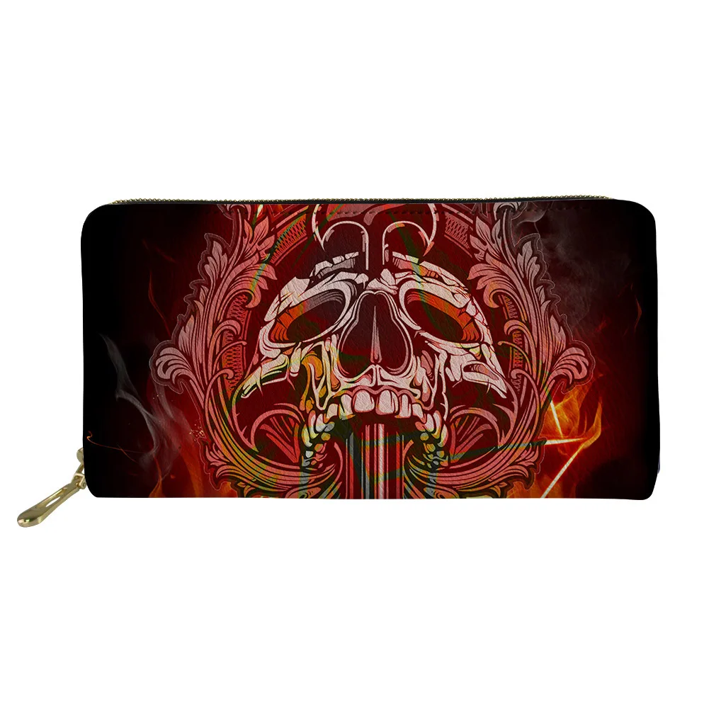 

New Designer Wallet Long skull Girls Printed Card Holder Wallet Soft Pu Leather Customized Ladies Purses Luxury Wallet For Women