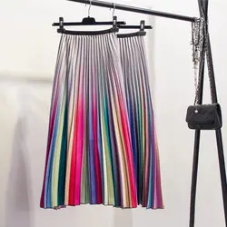 Spring autumn  New-Coming Women Skirts Rainbow Str