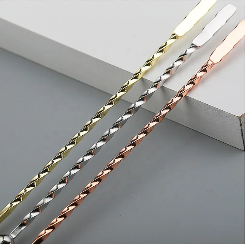 

Wholesale hot sale cocktail custom swizzle sticks metal stainless steel stirrer of bar tools, Silver ,gold , rose gold