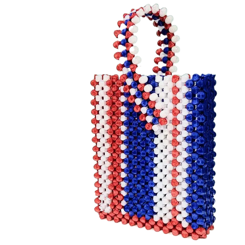 

Purple White portable beaded bag Internet celebrity crossbody backpack brand similar new product, Customized color