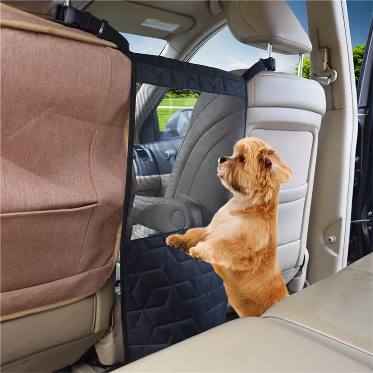 

Car Mesh Organizer Seat Back Net Bag Barrier of Backseat Pet Kids Seat Dog Pet Mesh Net Barrier for Driver Safety, Black