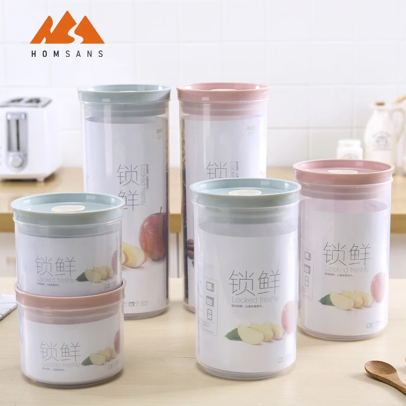 

Amazon Hot Selling High Clear Dry Food Airtight Plastic Food Storage Containers Pantry Kitchen Cereal Container Set, Transparent