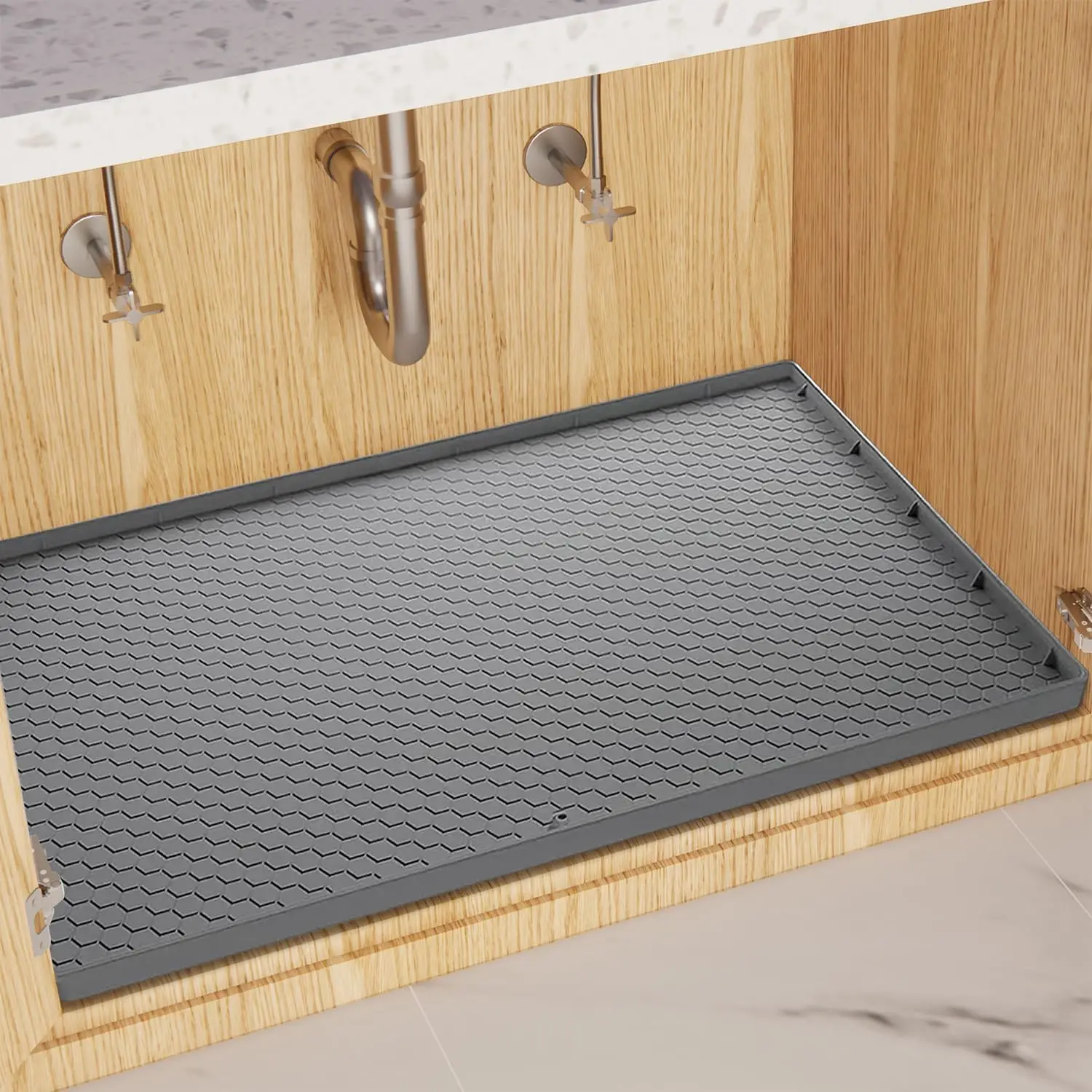 Food Grade Silicone Cabinet Mat Water Corrugated Drain Pad Anti-fouling Anti-oil Sink Mat Large Size Animal Print Washable