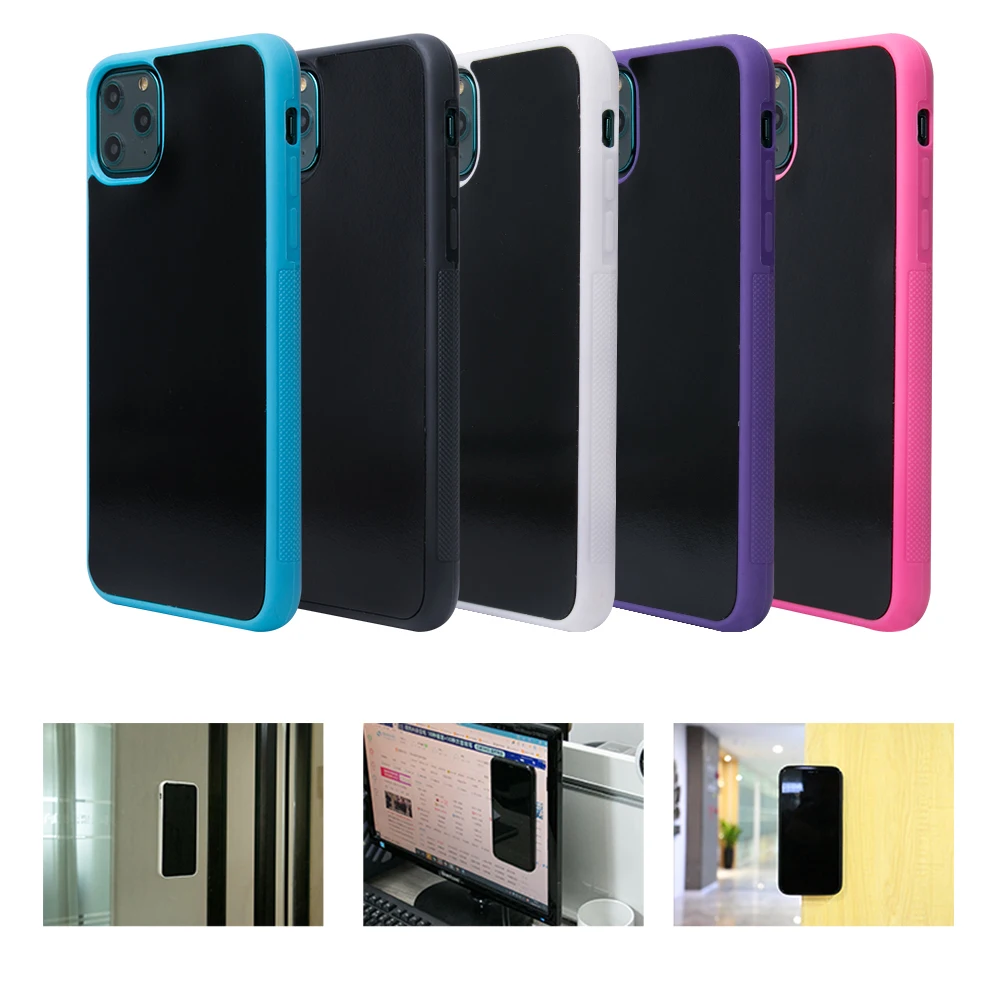 

Nano Suction Technology Antigravity Magic Sticker Mobile Cover Anti Gravity Phone Case for iPhone 11 Pro X XS XR Max, Black, blue, green, white