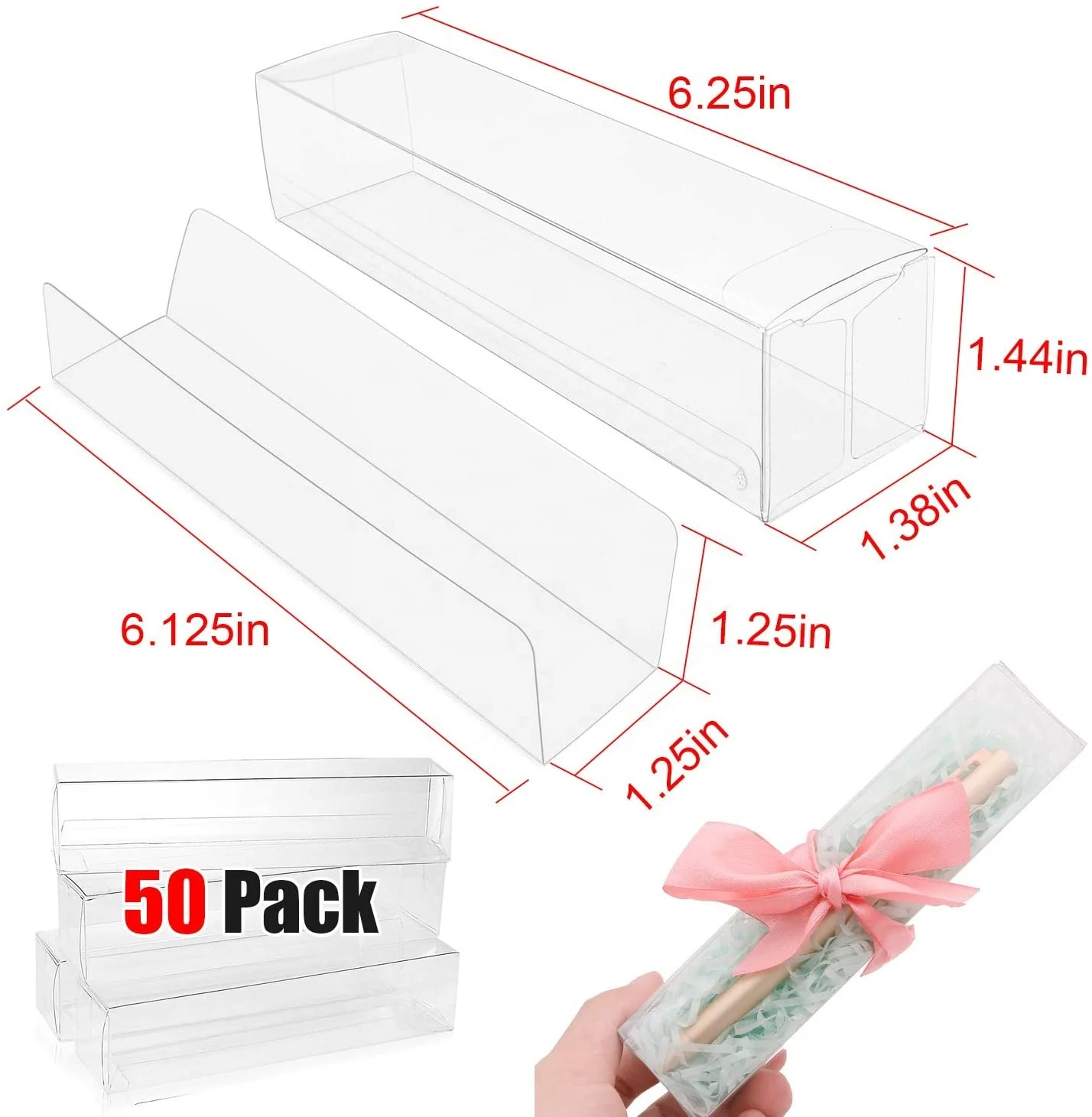 

Clear PET Plastic Gift Favor BoxesTransparent Rectangle Cube Candy Chocolate Cookies Treat Boxes for ChristmasWeddingParty