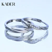 

KADER simple design engagement wedding real 925 sterling silver couple ring