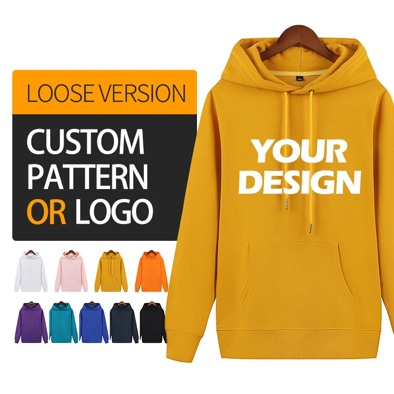 

Premium Black Blank men's hoodies unisex Custom logo embroidered cotton Oversized Hoodie for men