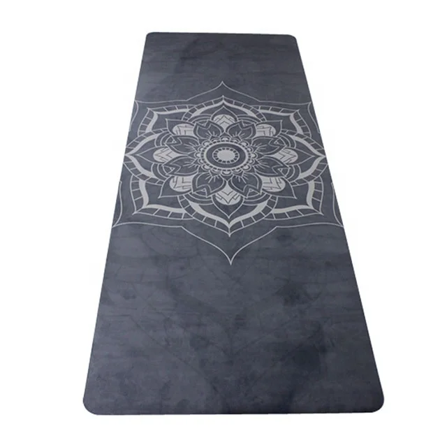 

China supplier wholesale yoga mats suede custom print natural rubber suede yoga mat, Customized