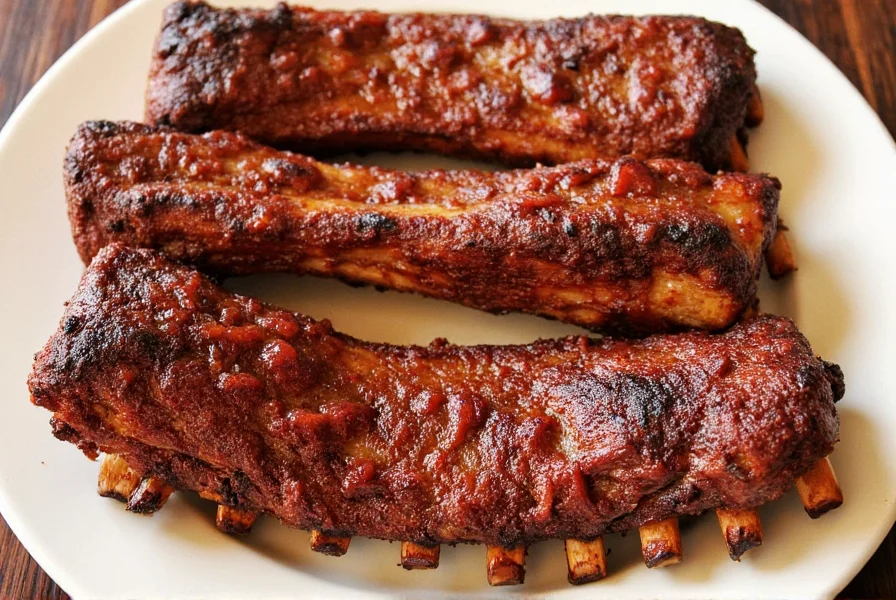Spiced Pork Ribs on a Plate