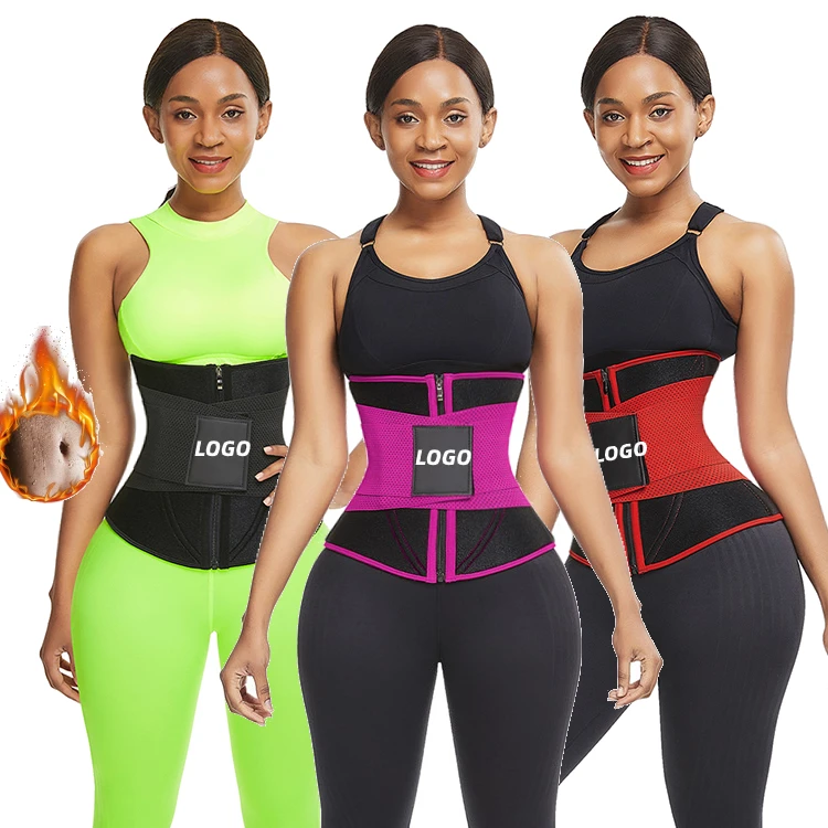 

New Design Fat Burning Custom Sweat Slimming Belts Neoprene Waist Trainer Sweat Shaper, As show