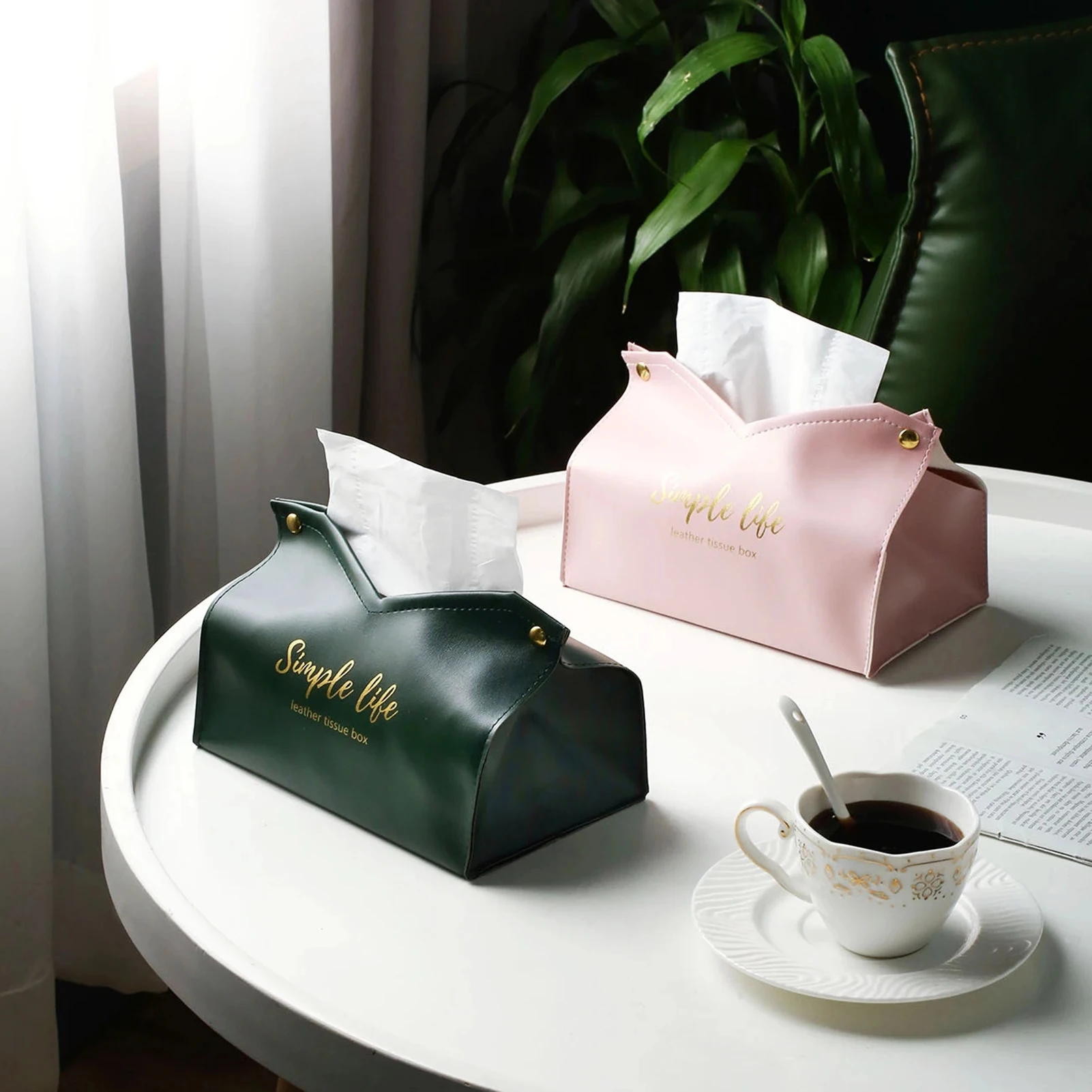 

Faux Leather Tissue Case Box Container Home Car Tissue Box Storage Case Hotel Restaurant Paper Holder Table Decoration, Chosen
