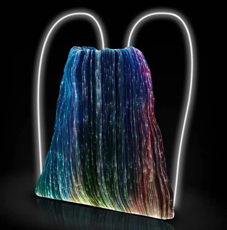 

2022 High Quality Fashionable LED Fiber Optic Luminous Bag Special Drawstring Bag, Black,purple,yellow,pink,green...custom color