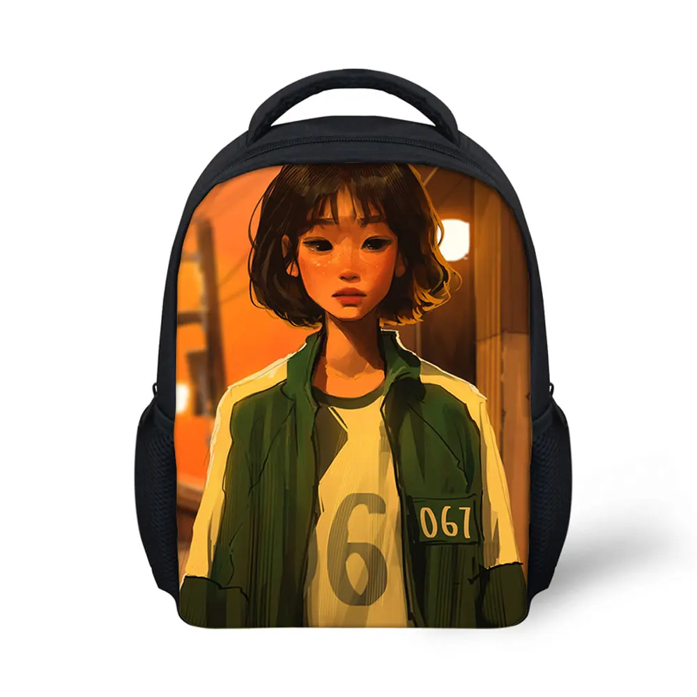 

custom logo image Squid game children new wholesale design fashion kids school backpack